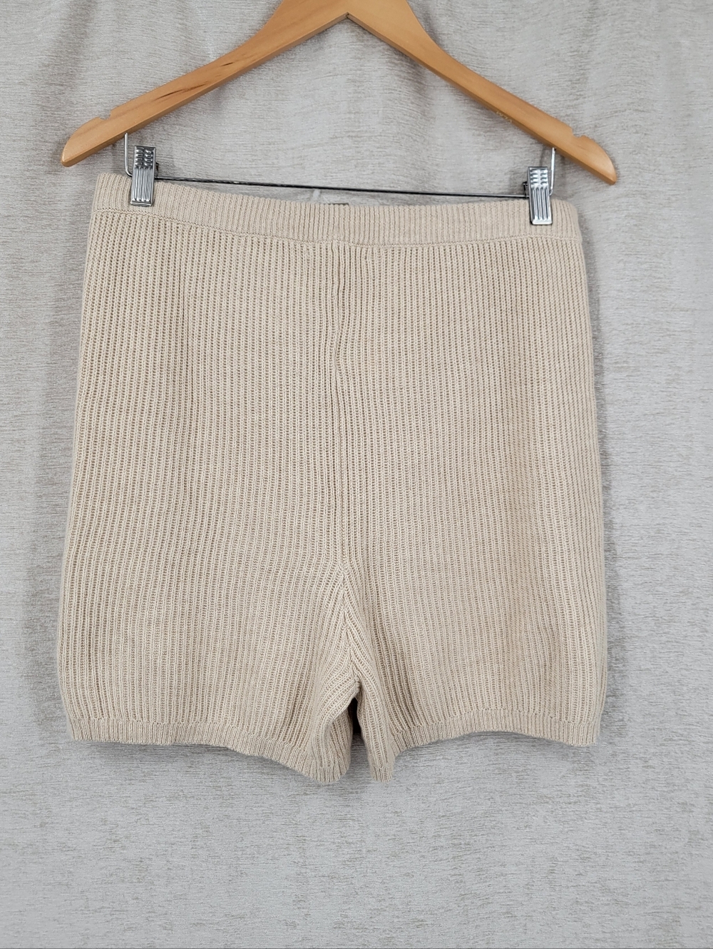 J. Crew Cotton Cashmere Ribbed Knit Lounge Shorts - Beige NEW - Picture 3 of 7